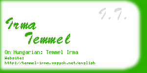 irma temmel business card